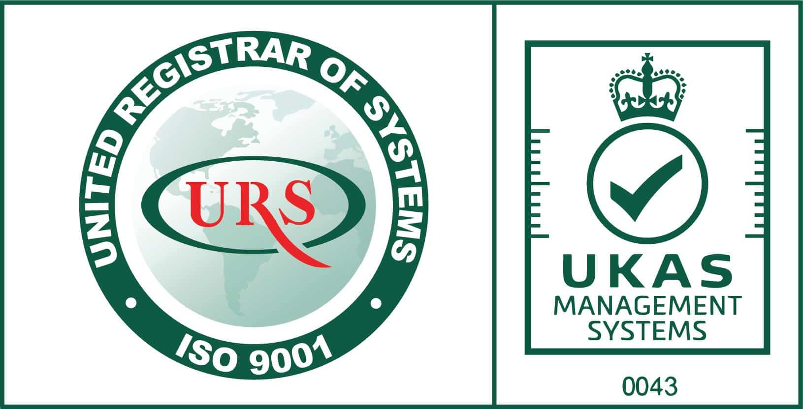 ISO 9001 certified by URS, accredited by UKAS Management Systems 0043